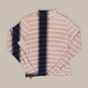 American eagle red, yellow, and white striped turtleneck.